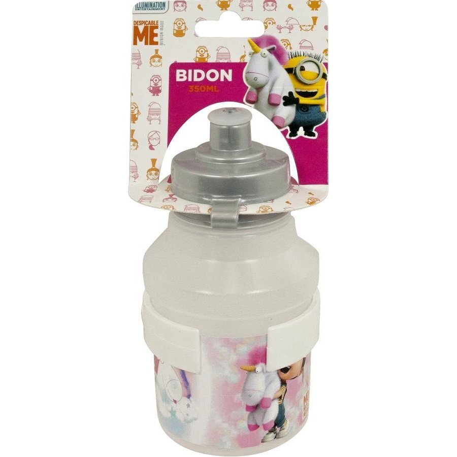 Pudel koos hoidikuga Minions Fluffy, 350 ml, valge hind ja info | Jalgratta joogipudelid, pudelihoidjad | kaup24.ee