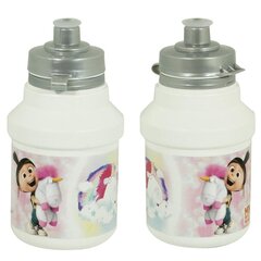 Pudel koos hoidikuga Minions Fluffy, 350 ml, valge hind ja info | Jalgratta joogipudelid, pudelihoidjad | kaup24.ee