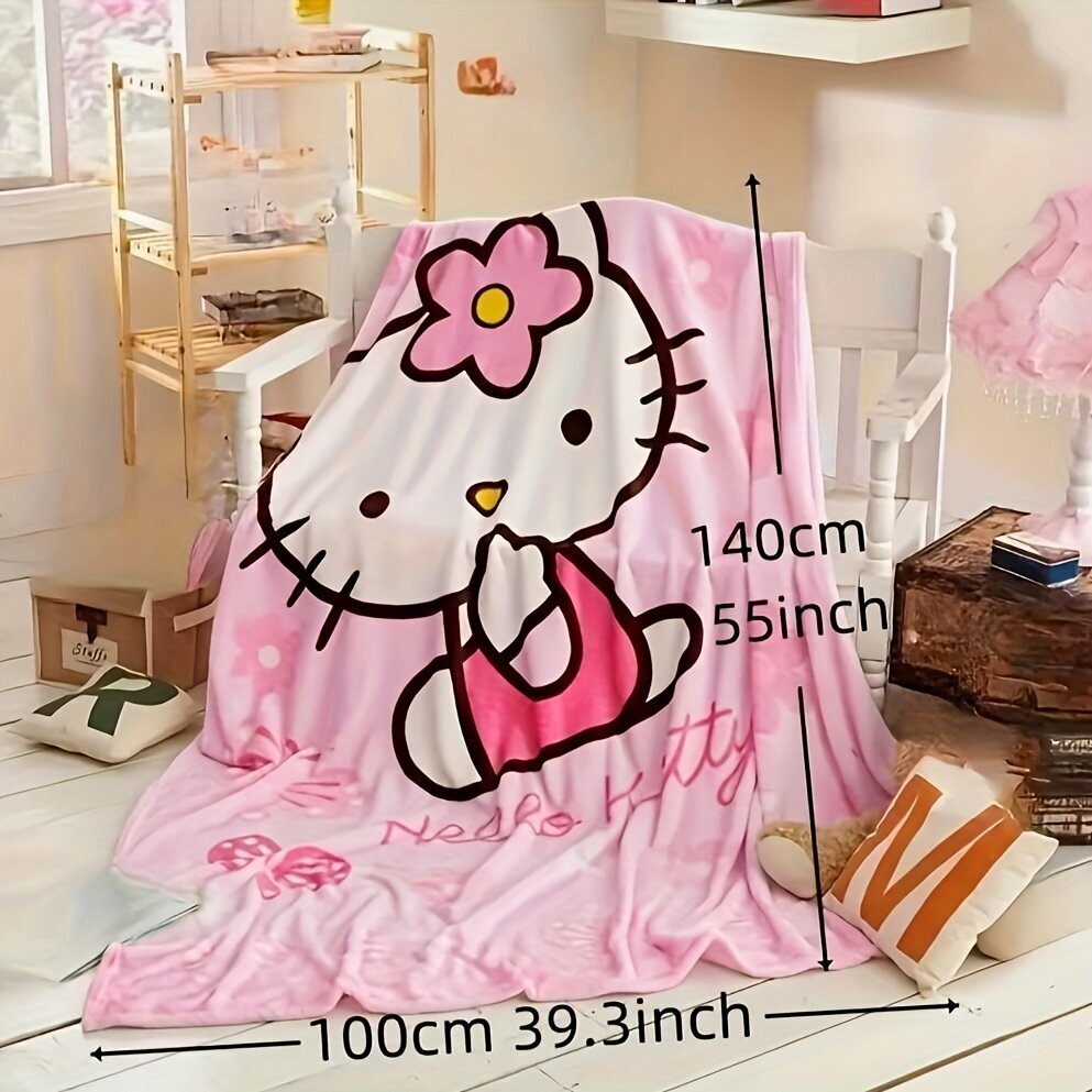 'Hello Kitty roosa tekk sobib kevadeks/suveks/sügiseks/talveks Pehme ja mugav flanellist fliisist tekk Pehme ja soe plüüsist diivanitekk 140,0x100,0 cm [volitatud]' hind ja info | Voodikatted, pleedid | kaup24.ee