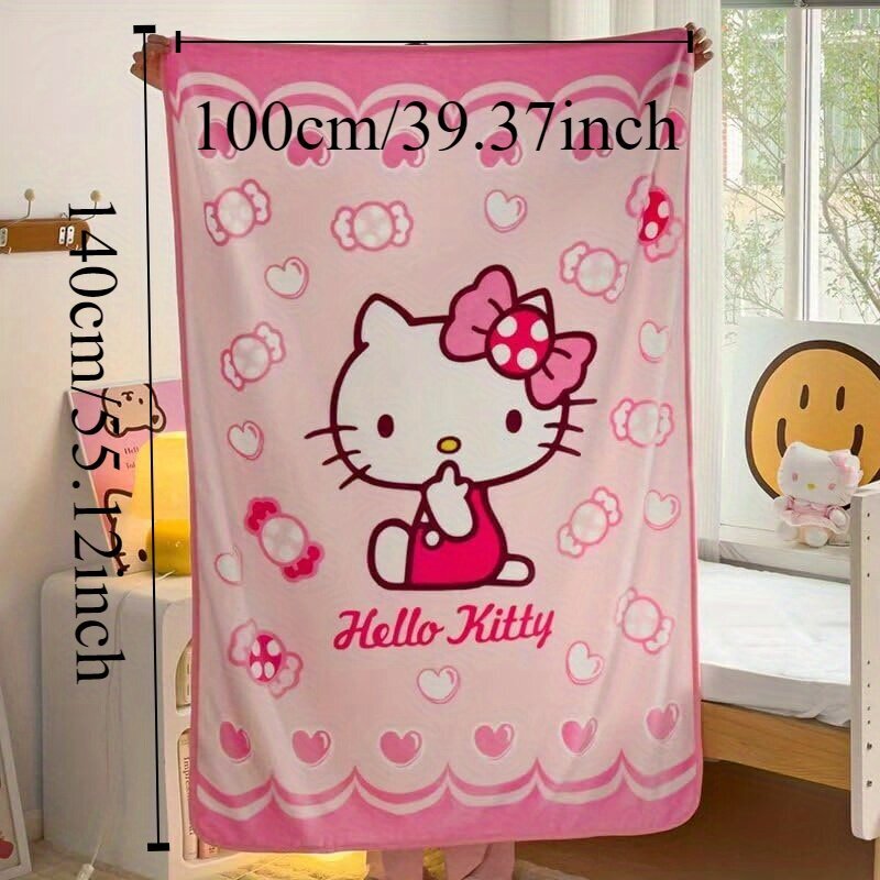 'Hello Kitty Kawaii Cartoon kassiroosa tekk täiskasvanutele Pehme ja hubane flanellist fliisist tekk, sile ja soe plüüsist diivanitekk 139,7 cm X 101,6 cm [litsentsitud]' цена и информация | Voodikatted, pleedid | kaup24.ee