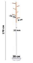 Zita püstine riidepuu 170 cm must hind ja info | Riidestanged ja nagid | kaup24.ee