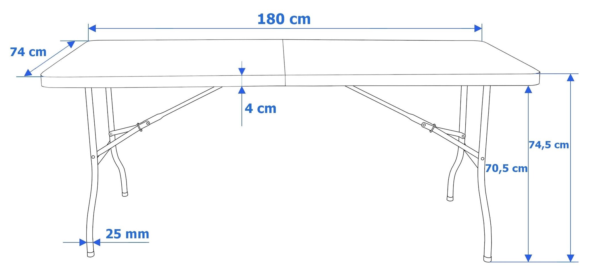 RATTAN kohvrisse kokkupandav toitlustuslaud - 180 cm, must hind ja info | Aialauad | kaup24.ee