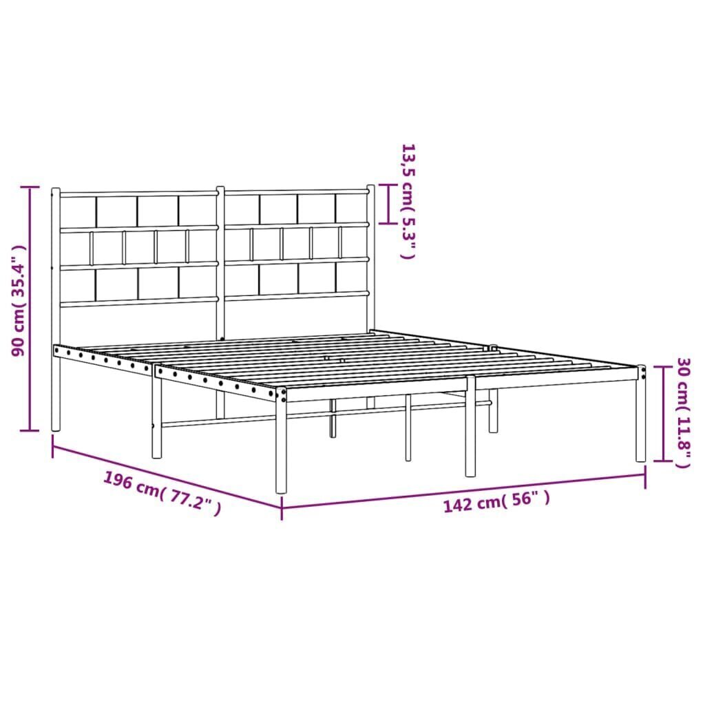 Voodiraam , 135x190 cm, must hind ja info | Voodid | kaup24.ee