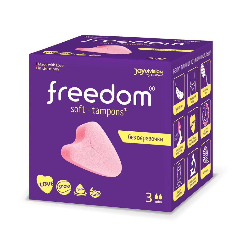 Tampoonid Freedom Mini 3 tk цена и информация | Tampoonid, hügieenisidemed, menstruaalanumad | kaup24.ee