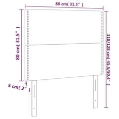 LED-voodipeats, kreemjas, 80x5x118/128 cm, kangas цена и информация | Кровати | kaup24.ee