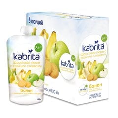 Õuna- ja banaanipüree kitsepiimaga Kabrita, alates 8. elukuust, 100g x6 karbis hind ja info | Püreed | kaup24.ee