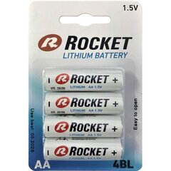 AA батарейки Rocket Lithium, 4 шт. цена и информация | Батерейки | kaup24.ee