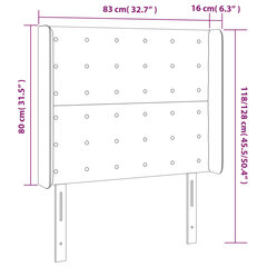 LED-voodipeats, must, 83x16x118/128 cm, kunstnahk цена и информация | Кровати | kaup24.ee