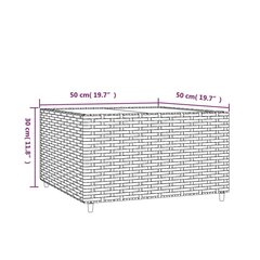 kandiline aia kohvilaud, pruun, 50 x 50 x 30 cm, polürotang hind ja info | Aialauad | kaup24.ee