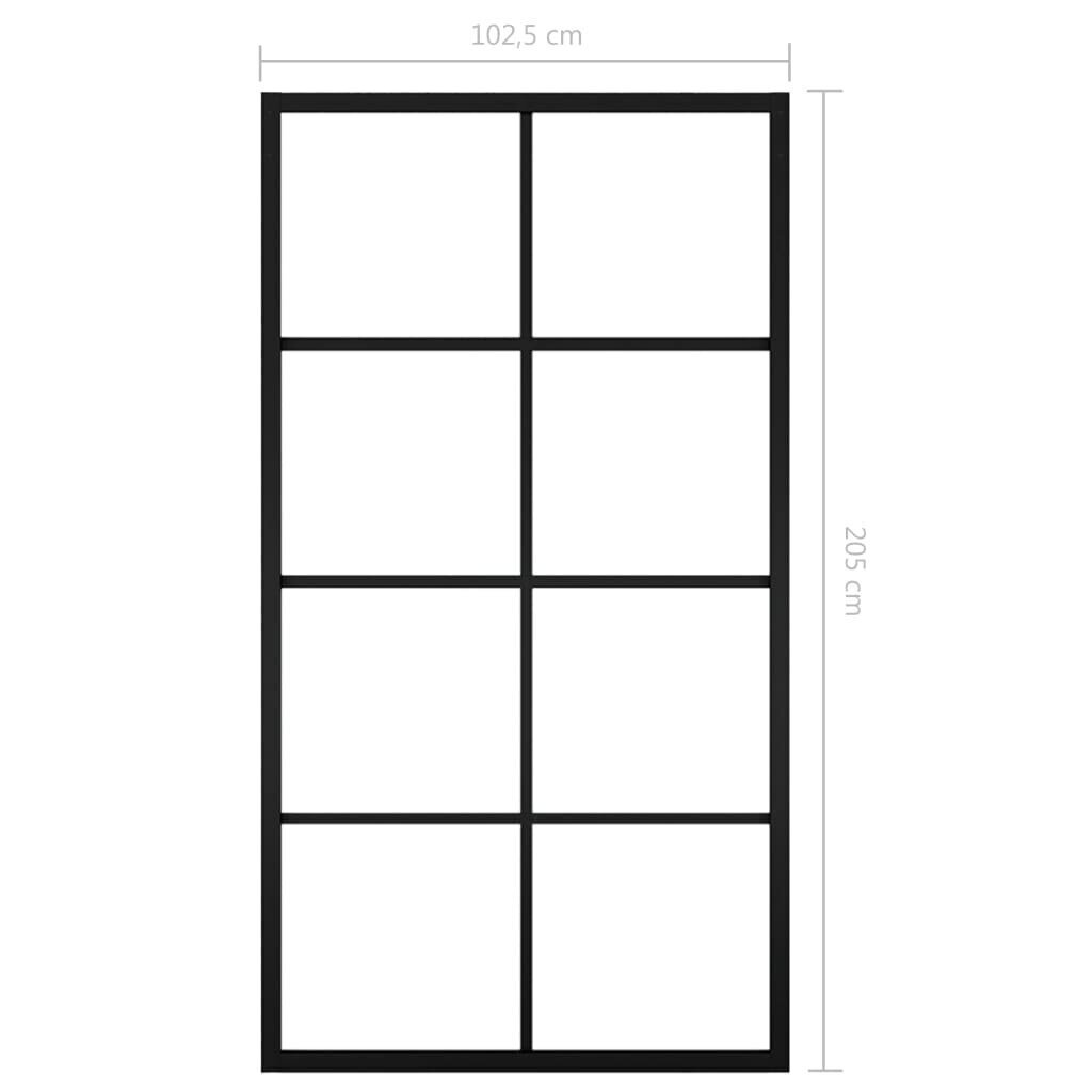 liuguks, alumiinium ja ESG-klaas, 102,5 x 205 cm, must цена и информация | Siseuksed | kaup24.ee