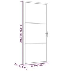 siseuks, 93x201,5 cm, must, ESG-klaas ja alumiinium hind ja info | Siseuksed | kaup24.ee