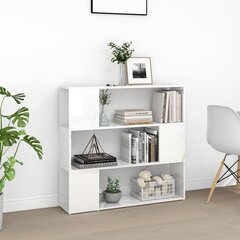 raamaturiiul/ruumijagaja, kõrgläikega valge, 100 x 24 x 94 cm hind ja info | Riiulid | kaup24.ee