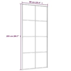 liuguks, ESG-klaas ja alumiinium, 90 x 205 cm, valge hind ja info | Siseuksed | kaup24.ee