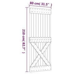 liuguks tarvikutega 80 x 210 cm, männipuit hind ja info | Siseuksed | kaup24.ee