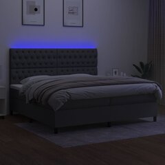 kontinentaalvoodi madratsiga ja LED, tumehall, 200x200 cm, kangas цена и информация | Кровати | kaup24.ee