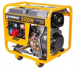 Diiselgeneraator Powermat PM-AGR-5500MD, 5500W hind ja info | Generaatorid | kaup24.ee