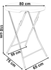 GALA kokkupandav toitlustuslaud 80 cm must hind ja info | Diivanilauad | kaup24.ee