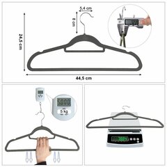 Maxi sametist riidepuu, komplektis 20 tk, grafiit цена и информация | Вешалки и мешки для одежды | kaup24.ee