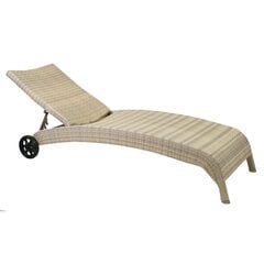 Шезлонг WICKER 73x196x99cм, бежевый цена и информация | Лежаки | kaup24.ee