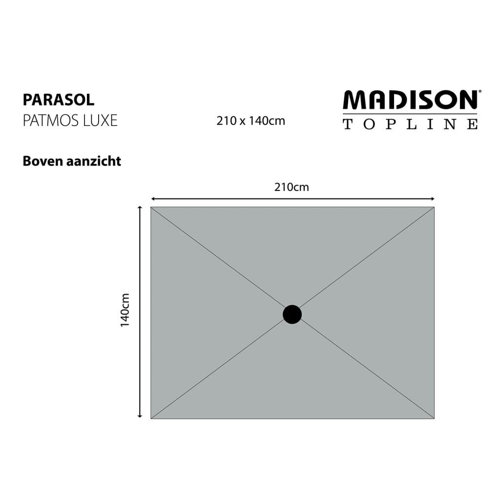 Madison päikesevari "Patmos Rectangle" 210 x 140 cm, helebeež PAC1P016 цена и информация | Päikesevarjud, markiisid ja alused | kaup24.ee