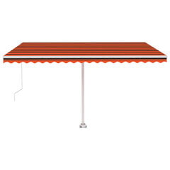 varikatus LEDiga, 450x350 cm, oranž/pruun цена и информация | Зонты, маркизы, стойки | kaup24.ee