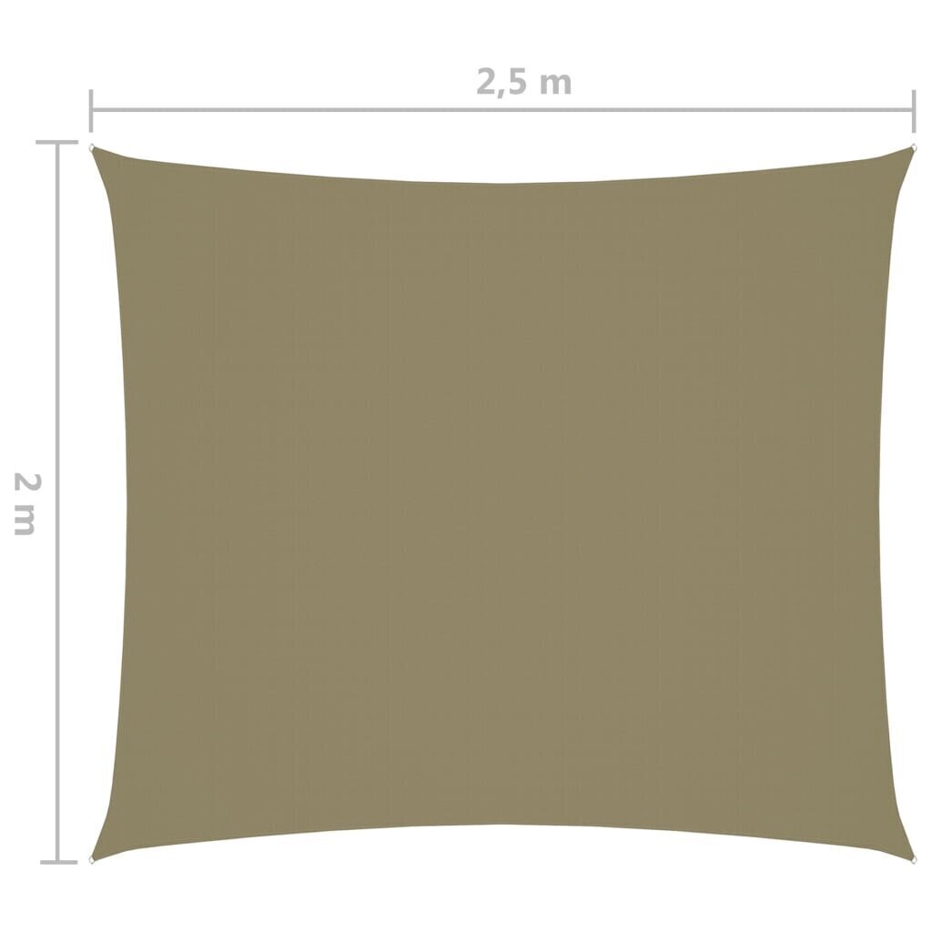 oxford-kangast päikesepuri, ristkülik, 2 x 2,5 m, beež цена и информация | Päikesevarjud, markiisid ja alused | kaup24.ee