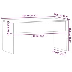 kohvilaud, suitsutatud tamm, 102 x 50,5 x 52,5 cm, tehispuit цена и информация | Журнальные столики | kaup24.ee