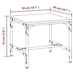 kohvilaud, hall Sonoma tamm, 50 x 50 x 35 cm, tehispuit hind ja info | Diivanilauad | kaup24.ee