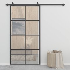 liuguks, alumiinium ja ESG-klaas, 102,5 x 205 cm, must цена и информация | Межкомнатные двери | kaup24.ee