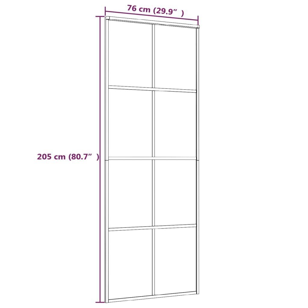 liuguks, matt ESG-klaas ja alumiinium, 76 x 205 cm, valge цена и информация | Siseuksed | kaup24.ee