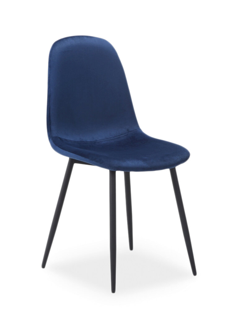 4-tooli komplekt Fox Velvet, sinine/must цена и информация | Söögilaua toolid, köögitoolid | kaup24.ee
