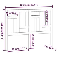 Изголовье кровати, 125,5x4x100 см, чёрное цена и информация | Кровати | kaup24.ee