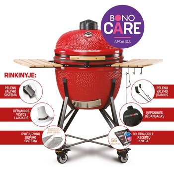 Keraamiline grill Kamado Bono Limited, 64cm, punane hind ja info | Grillid | kaup24.ee