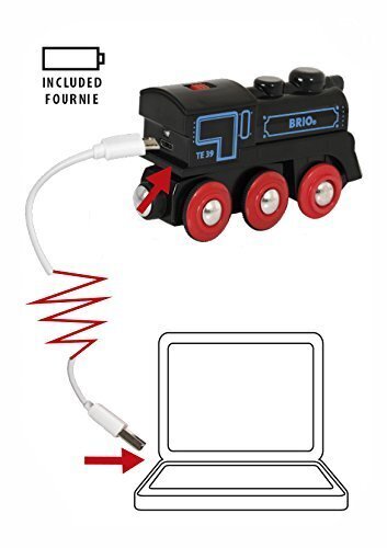 Rong laetava mootori ja USB-kaabliga Brio Railway, 33599 hind ja info | Poiste mänguasjad | kaup24.ee