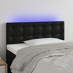 LED-voodipeats, must, 80x5x78/88 cm, kunstnahk цена и информация | Кровати | kaup24.ee