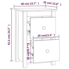 öökapp, must, 40 x 35 x 61,5 cm, männipuit цена и информация | Прикроватные тумбочки | kaup24.ee