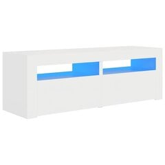 telerialus LED-tuledega, valge, 120 x 35 x 40 cm цена и информация | Тумбы под телевизор | kaup24.ee