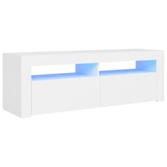 telerialus LED-tuledega, valge, 120 x 35 x 40 cm цена и информация | Тумбы под телевизор | kaup24.ee