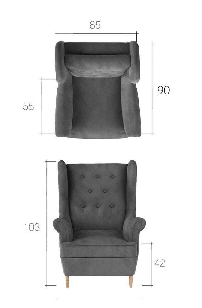 Pehme mööbli komplekt Aros 2+1, helesinine цена и информация | Pehme mööbli komplektid  | kaup24.ee