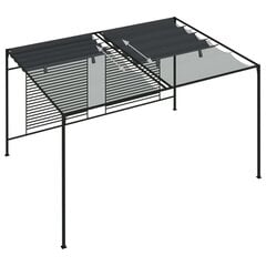 varjualune, eemaldatav katus, 4x3x2,3 m antratsiithall 180 g/m² цена и информация | Беседки, навесы, тенты | kaup24.ee