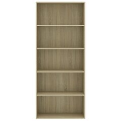 5-korruseline raamaturiiul . Sonoma tamm, 80 x 30 x 189 cm, puitlaastplaat цена и информация | Полки | kaup24.ee
