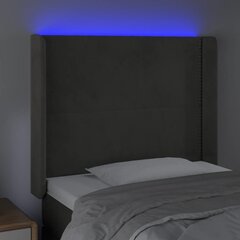 LED-voodipeats, tumehall, 103x16x118/128 cm, samet hind ja info | Voodid | kaup24.ee