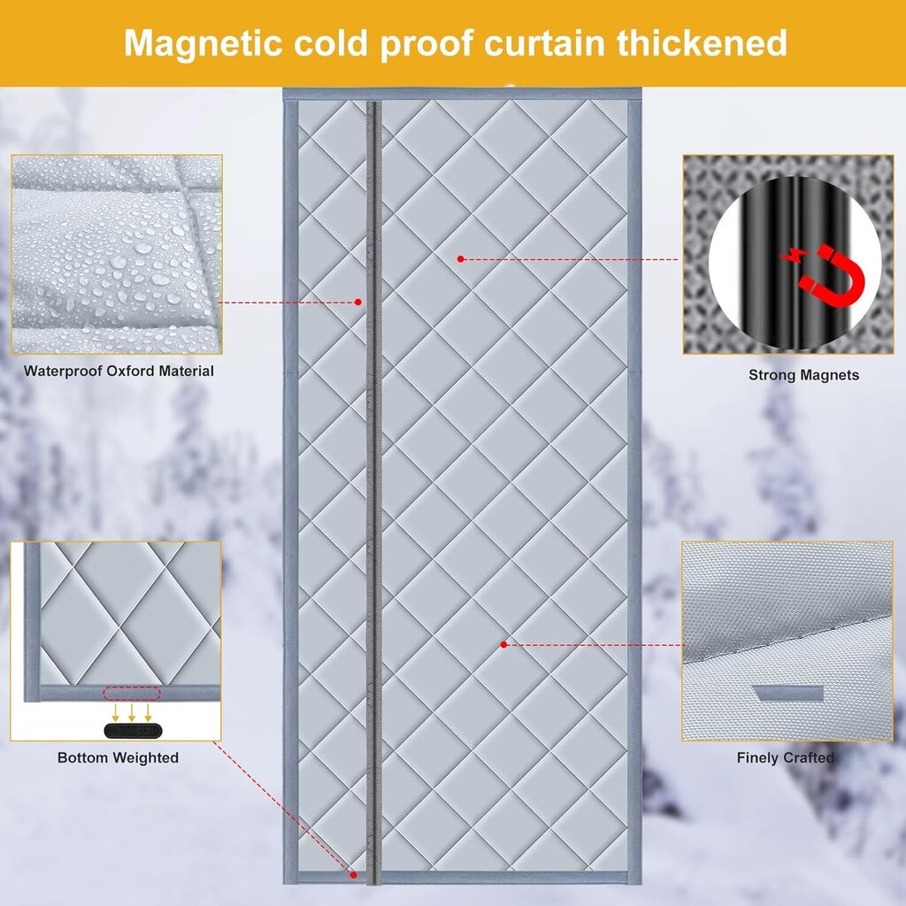 Ukse termokardin Homealexa 110 x 220 cm hind ja info | Ukse hinged, tarvikud | kaup24.ee