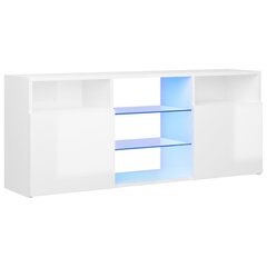 telerialus LED-tuledega, kõrgläikega, valge, 120 x 30 x 50 cm цена и информация | Тумбы под телевизор | kaup24.ee