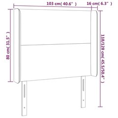 LED-voodipeats, must, 103x16x118/128 cm, kangas hind ja info | Voodid | kaup24.ee