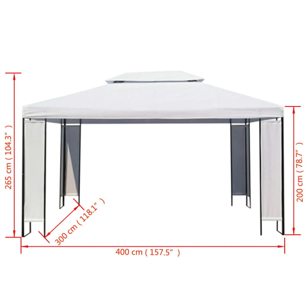 varikatus 3 x 4 m, valge hind ja info | Varikatused ja aiapaviljonid | kaup24.ee