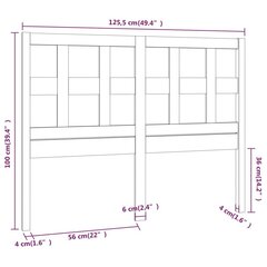 Изголовье кровати, 125,5x4x100 см, белое цена и информация | Кровати | kaup24.ee