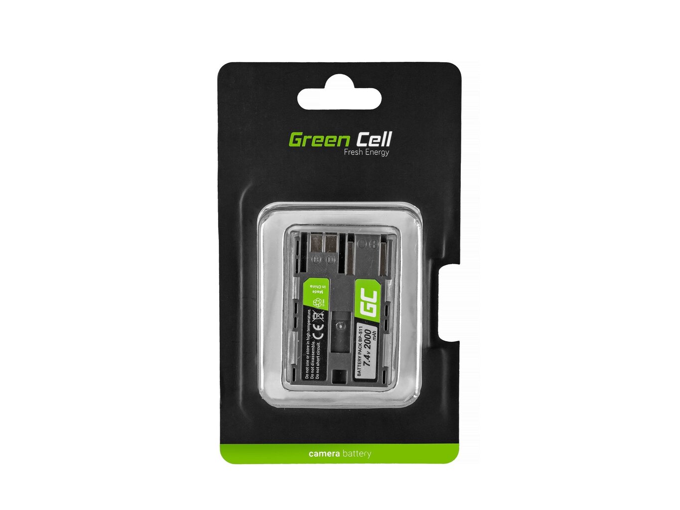 Green Cell® for Canon EOS 5D, 10D, 20D, 30D, 50D, D30, 300D, PowerShot G1, G2, G3, G5, Pro 1 7.4V 1600mAh цена и информация | Akud, patareid fotoaparaatidele | kaup24.ee