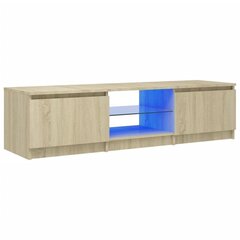 telerialus LED-tuledega, Sonoma tamm, 140 x 40 x 35,5 cm цена и информация | Тумбы под телевизор | kaup24.ee