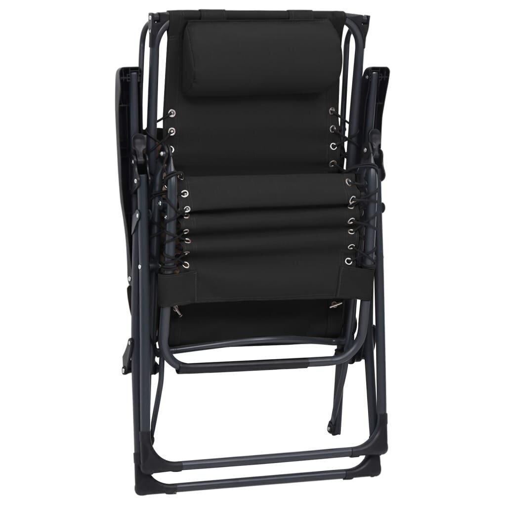 kokkupandavad toolid 2 tk, must, tekstileen цена и информация | Aiatoolid | kaup24.ee